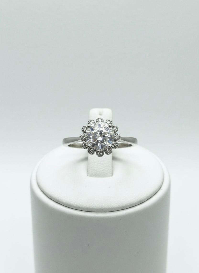 Floral Sparkle Cluster Ring