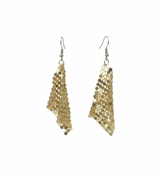 Golden Mesh Dangle Earrings
