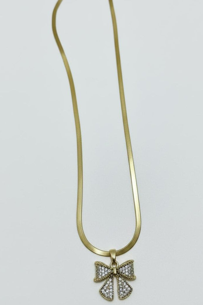 Sparkling Bow Necklace