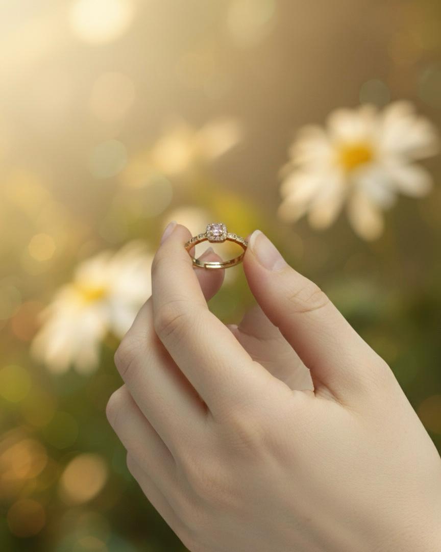 Blush Pink Solitaire Ring