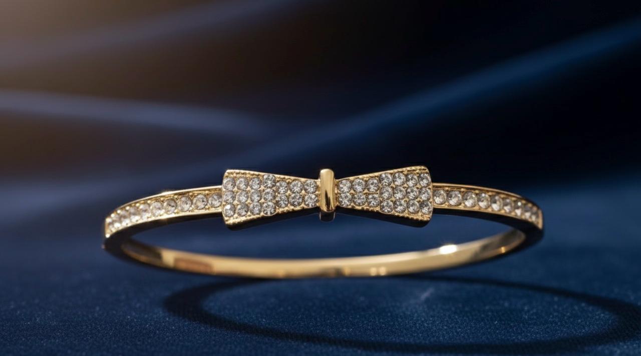 Crystal Bow Charm Bracelet