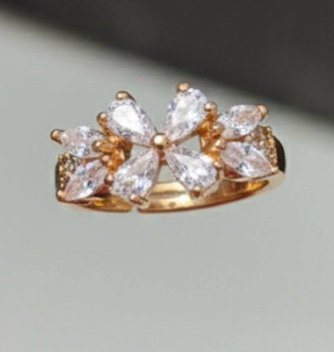 Blooming Crystal Flower Ring