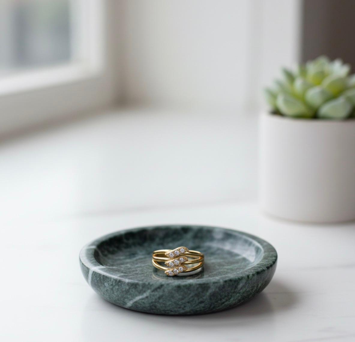 Triple Sparkle Wave Ring