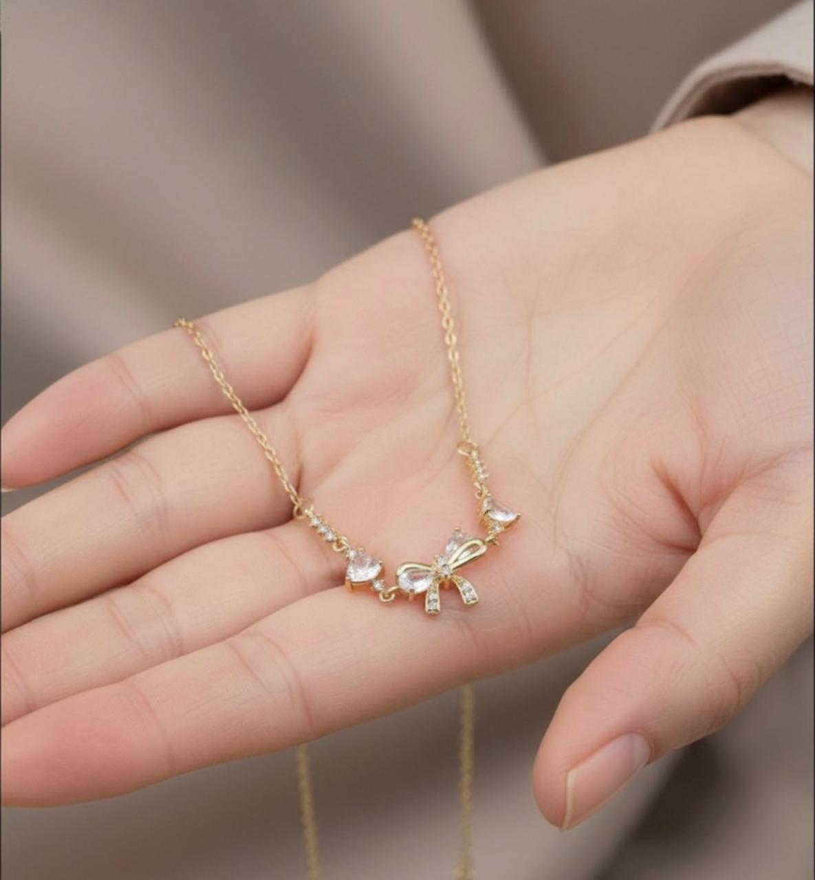 Dainty Ribbon Shine Necklace