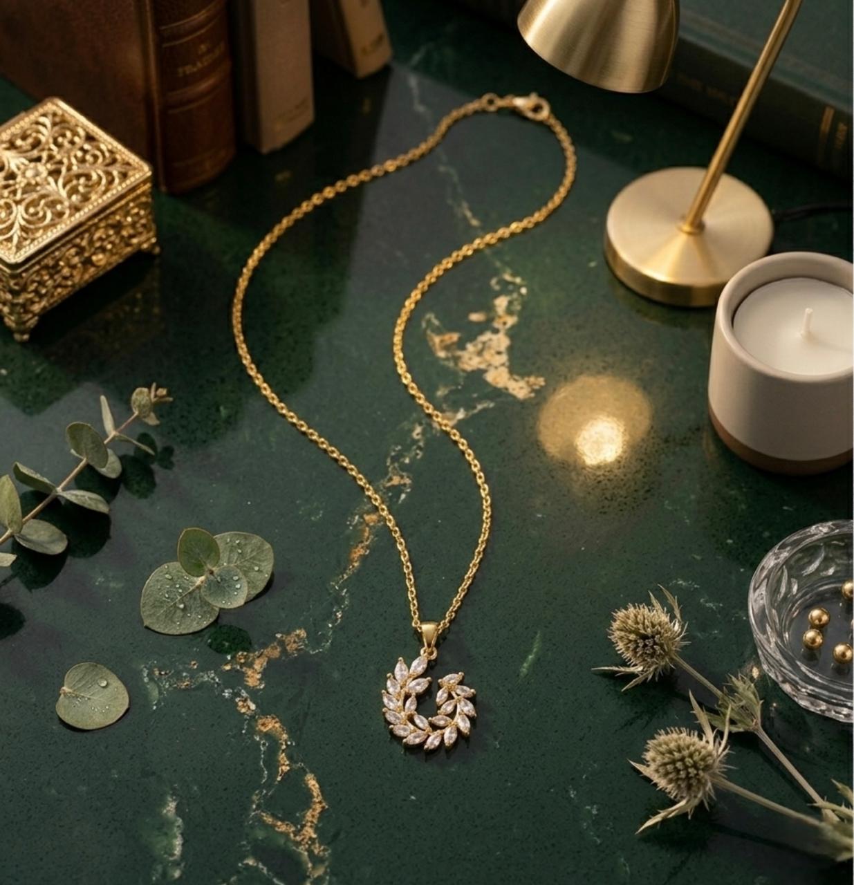 Crystal Leaf Bloom Pendant