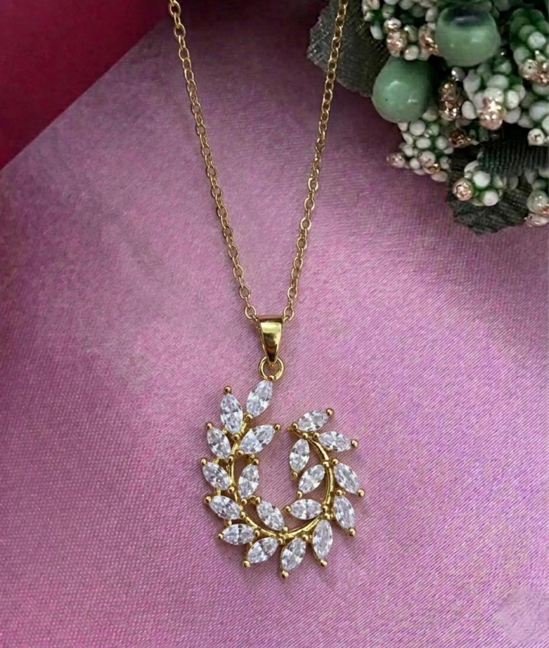 Crystal Leaf Bloom Pendant