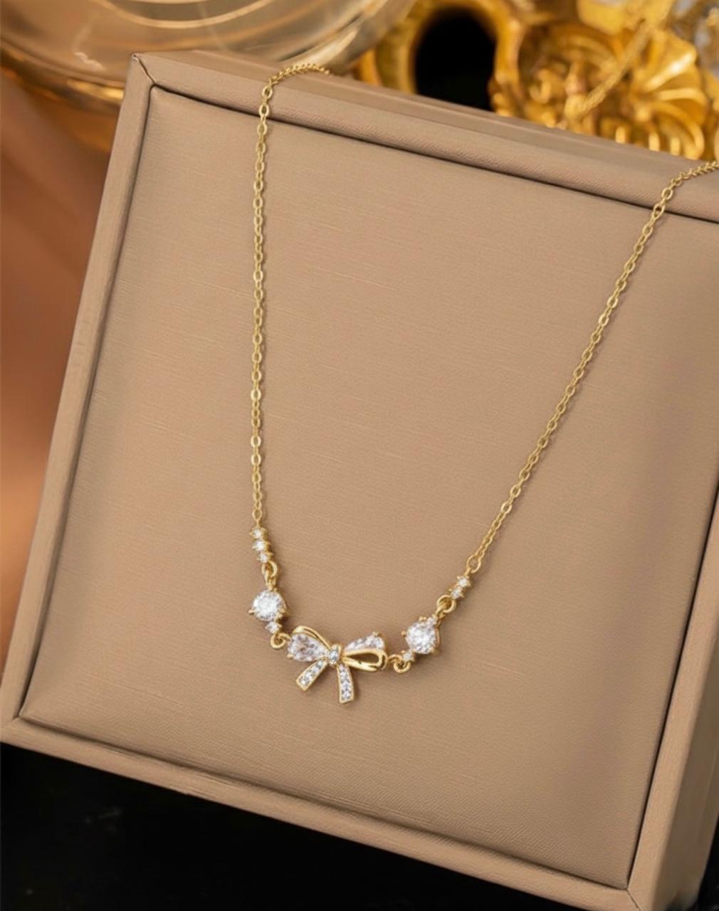 Dainty Ribbon Shine Necklace