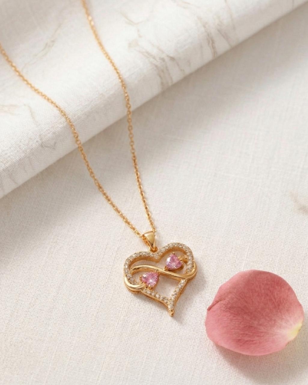 Infinity Blush Heart Pendant