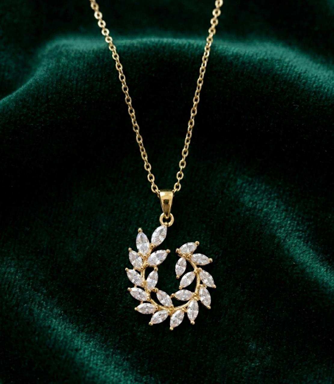 Crystal Leaf Bloom Pendant