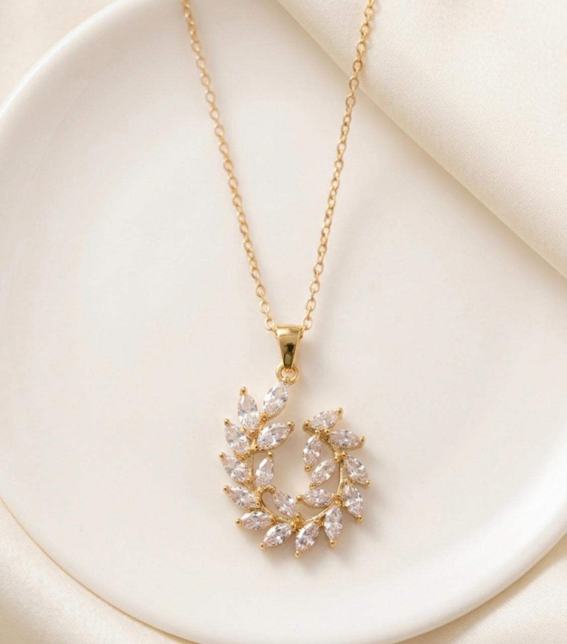 Crystal Leaf Bloom Pendant