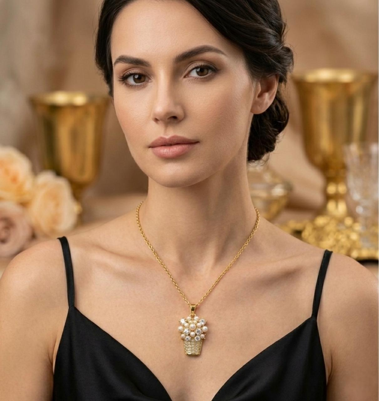 Pearl Blossom Charm Necklace