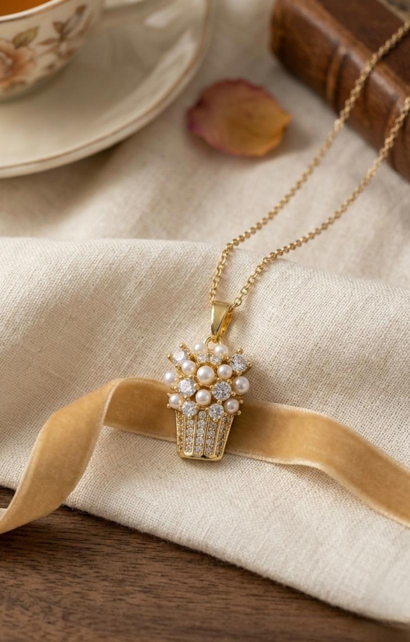 Pearl Blossom Charm Necklace