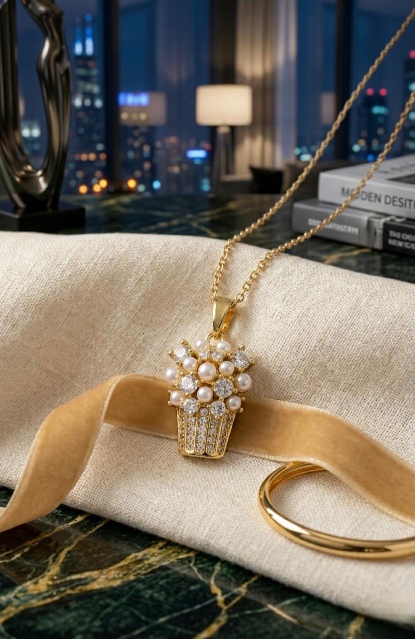 Pearl Blossom Charm Necklace
