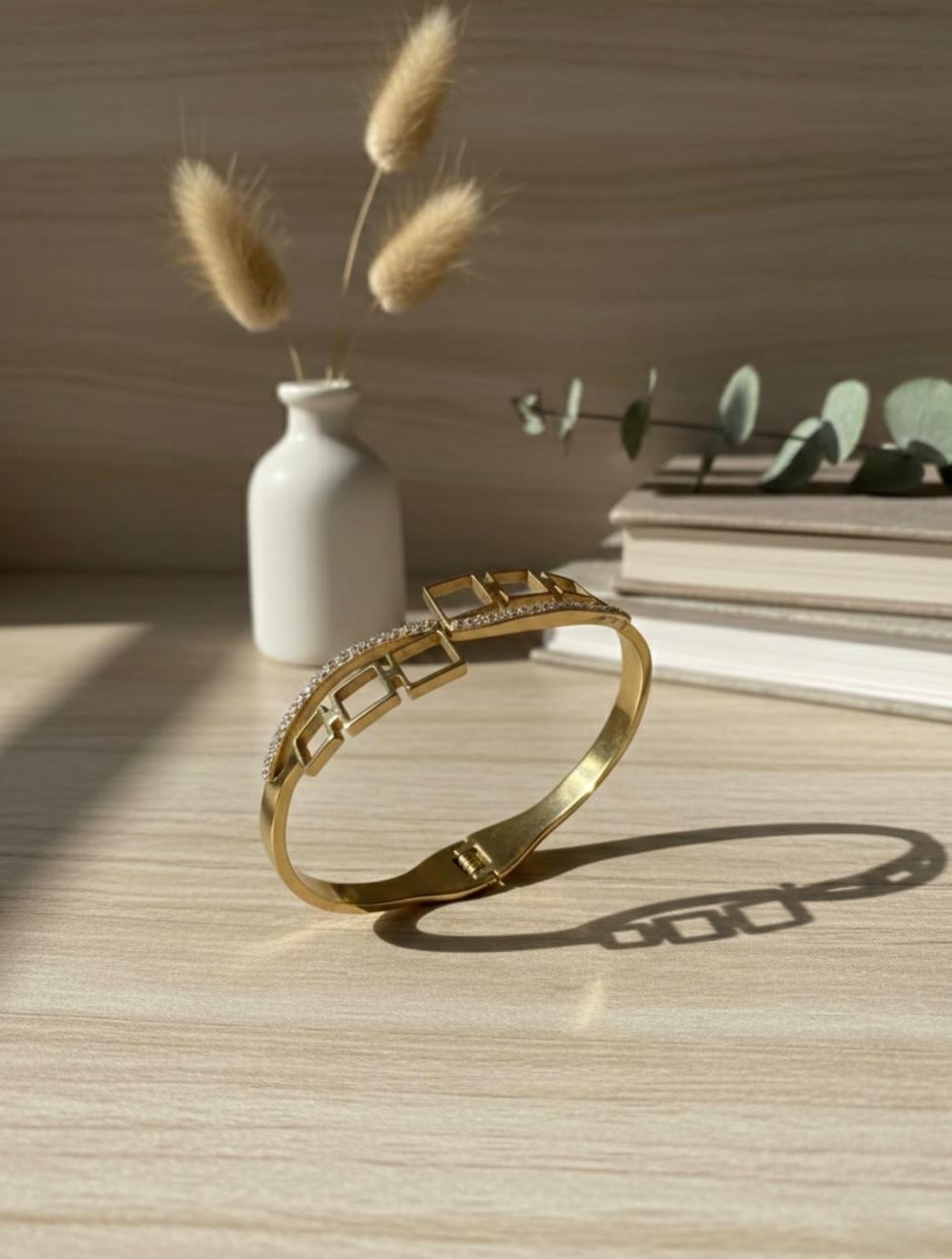 Golden Geometric Grace Bracelet