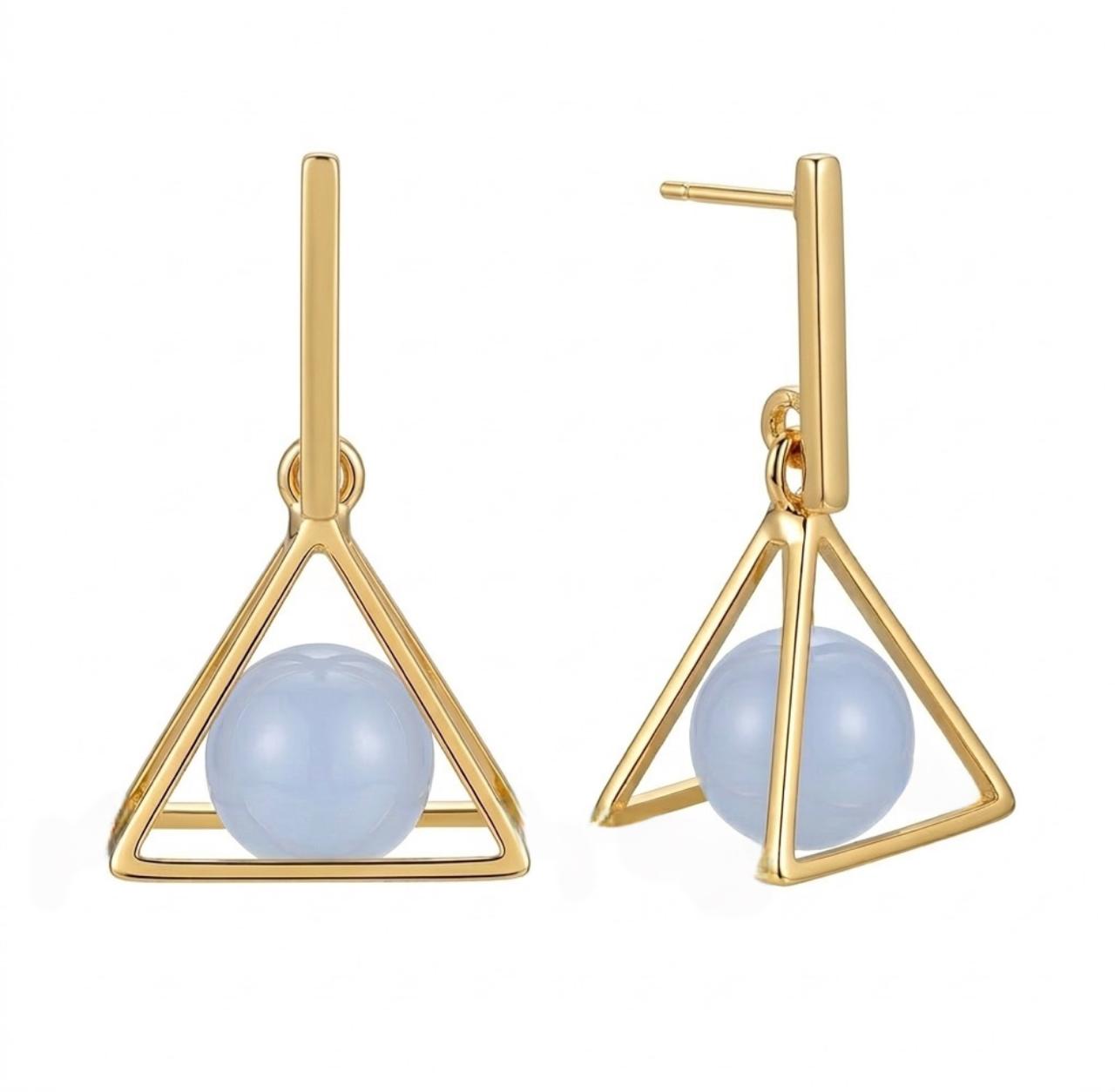 Golden Triangle Drop Earrings
