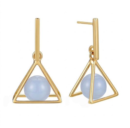 Golden Triangle Drop Earrings