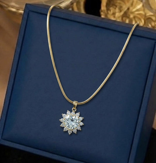 Crystal Snowflake Pendant Necklace