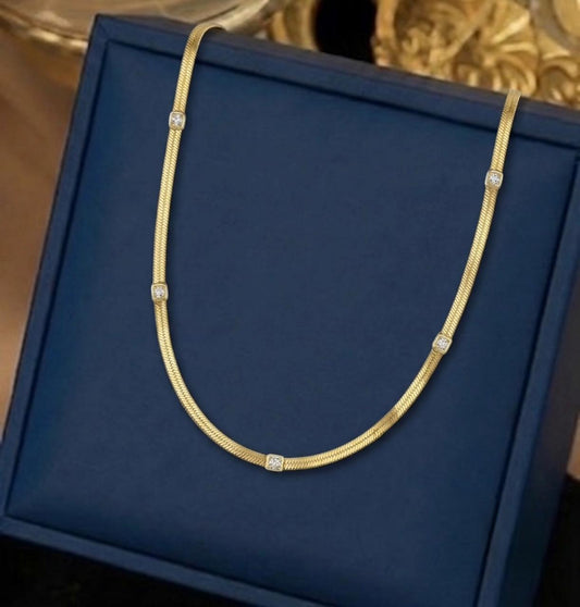 Crystal Accent Chain Necklace