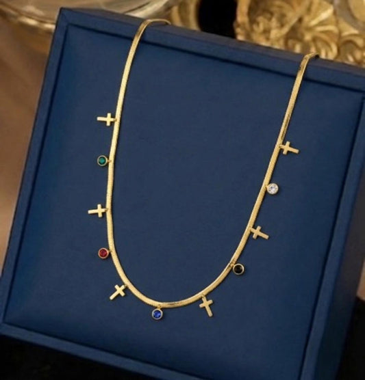 Multi-Charm Snake Chain Necklace