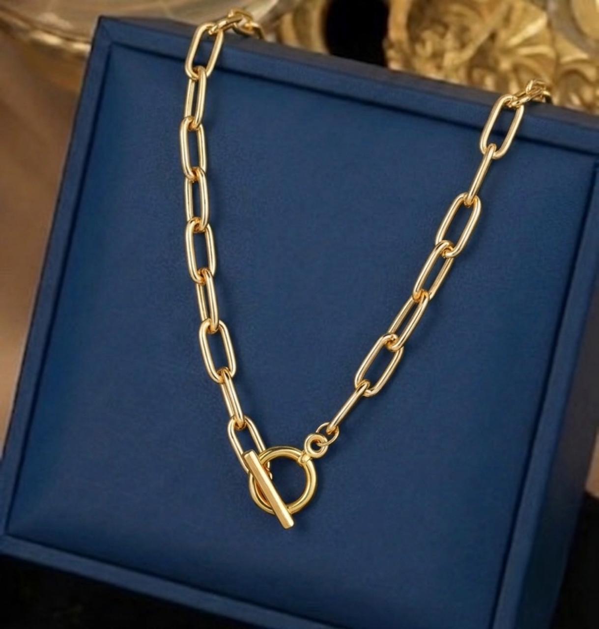 Lock Bold Gold Plated Necklace