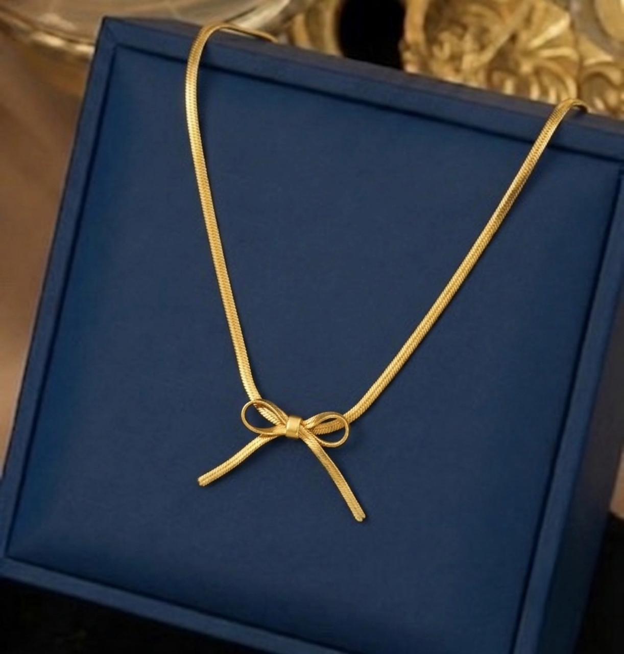 Infinity Bow Choker Necklace