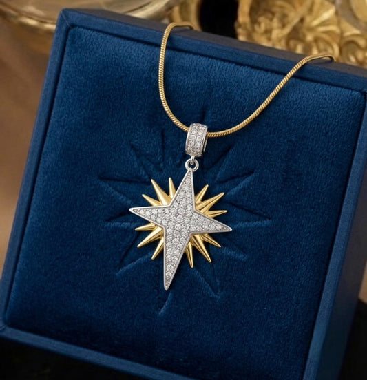Pave Crystal Star Necklace